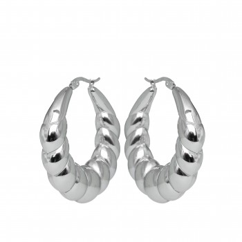 Earrings, big size, impressive, woman, hoops, made from stainless steel, silverline, 0130551901,