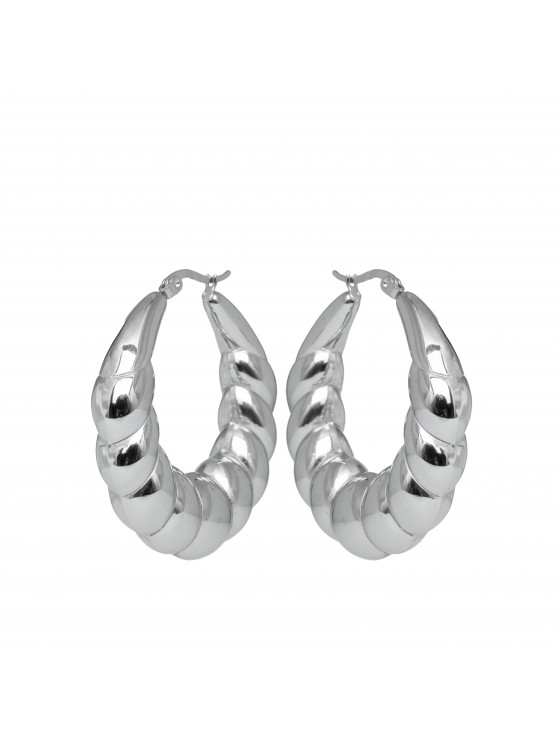 Earrings, big size, impressive, woman, hoops, made from stainless steel, silverline, 0130551901,