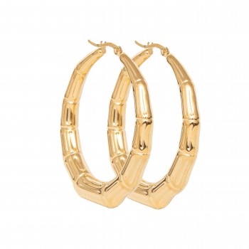 Stainless steel, earrings, women, impressive , hoops, with yellow gold plating, silverline, 0130552201,
