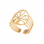 Ring , free size, women, stainless steel, matt, with tree of life,  silverline, 0430694002,