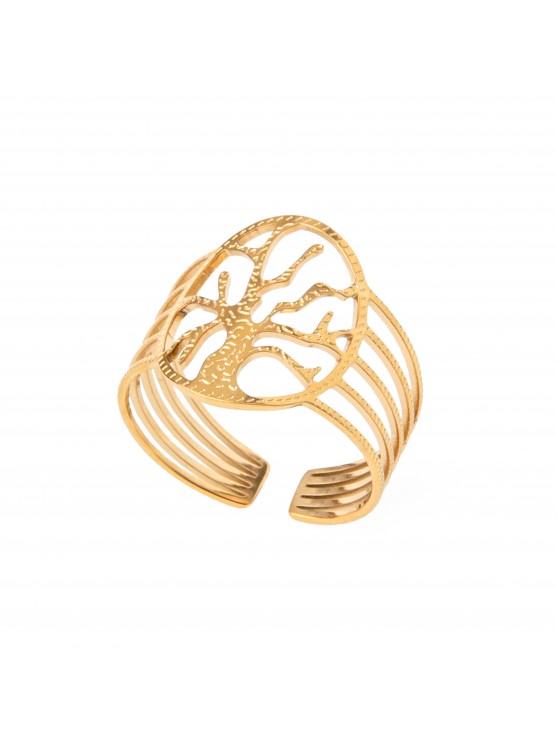 Ring , free size, women, stainless steel, matt, with tree of life,  silverline, 0430694002,