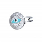 Ring, for women, made from stainless steel, with evil eye, free size, silverline, 0430694202,