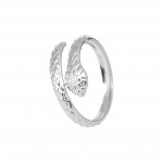 Ring, for women, stainless steel, with snake, free size, silverline, 0430694902,
