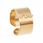 Ring, for women, stainless steel, with snake, free size, silverline, 0430694702,