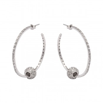 925 silver earrings, hoops with cz