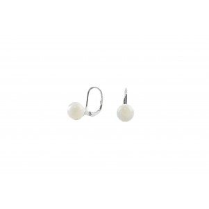 silverline, women, silver, english, lock, earrings, with, shell, &, white, plating,