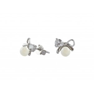 silverline, women, silver, earrings, with, pearls, cubic, zirconia, &, white, plating,