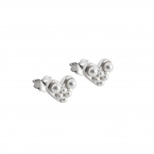 silverline, women, silver, earrings, with, pearls, hearts, &, white, plating,