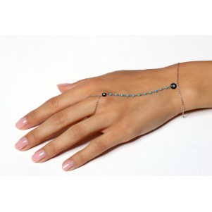 silverline, Women, 925silver bracelet with ring, palm jewelry