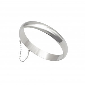 TRIBUTE, silver, unisex, bangle, with, chain, 10mm, thickness, diameter, 6cm,