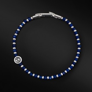 TRIBUTE, stainless, steel, bracelet, for, men, with, lapis, lazuli, beads, &, anchor,