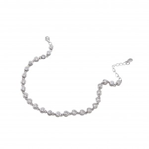 silverline, tennis, bracelet, for, women, with, cubic, zirconia, &, white, rhodium, 18+3,5cmExt.Chain,
