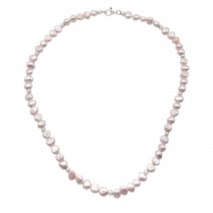 silverline, women, silver, necklace, with, pearls, &, white, rhodium, plating,