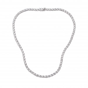 silverline, Women, Silver, Necklace with white cubic zirconia & white rhodium plating, 42cm