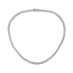 silverline, women, silver, tennis, necklace, with, cubic, zirconia, &, white, rhodium, plating,