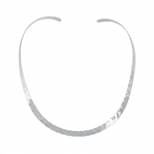 TRIBUTE, silver, unisex, choker, chain, 6mm, free, size, with, white, rhodium, plating,