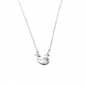 silverline, women, silver, necklace, with, whale, &, white, rhodium, plating, 42+8Ext.Chain,
