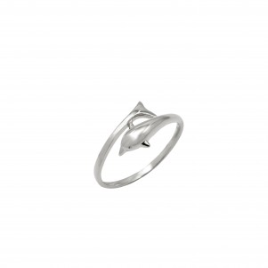 silverline, women, silver, ring, with, dolphin, &, white, plating,