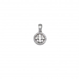 silverline, women, silver, pendant, with, cross, cubic, zirconia, &, white, rhodium, plating,