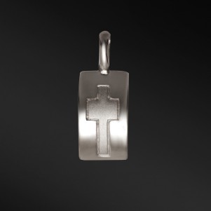 TRIBUTE, 925silver, pendant-cross for men with white  rhodium, plating