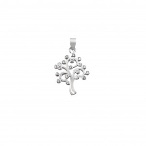 silverline, women, silver, pendant, with, tree, cubic, zirconia, &, yellow, gold, plating,